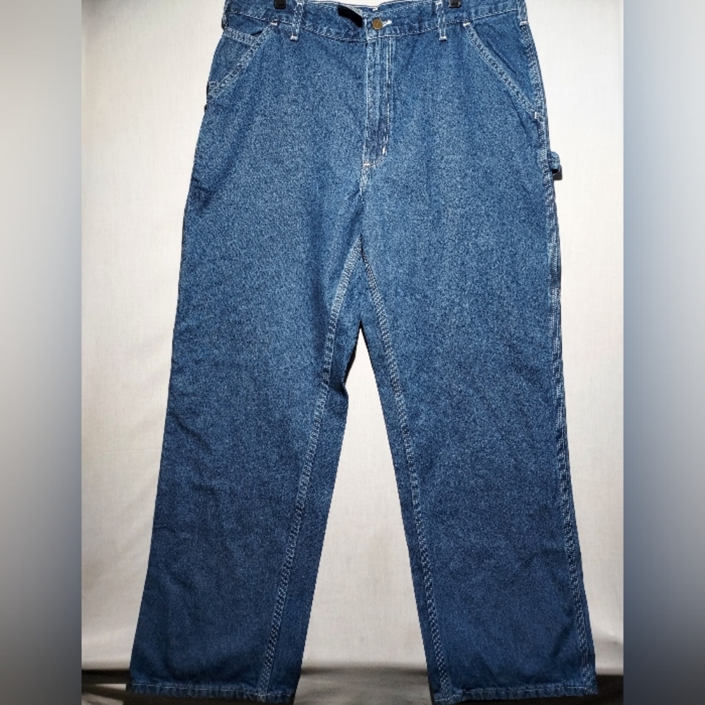 Carhartt Original Dungaree Fit leather patch men's carpenter jeans‎ size 38x32